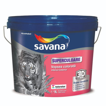 Savana vopsea superlavabila interior baza Pastel 9L